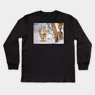 Roe deer in the forest Kids Long Sleeve T-Shirt